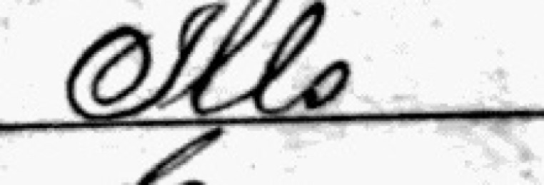 Census entry in a birthplace column: the abbreviation Ills, written with a large looped capital I