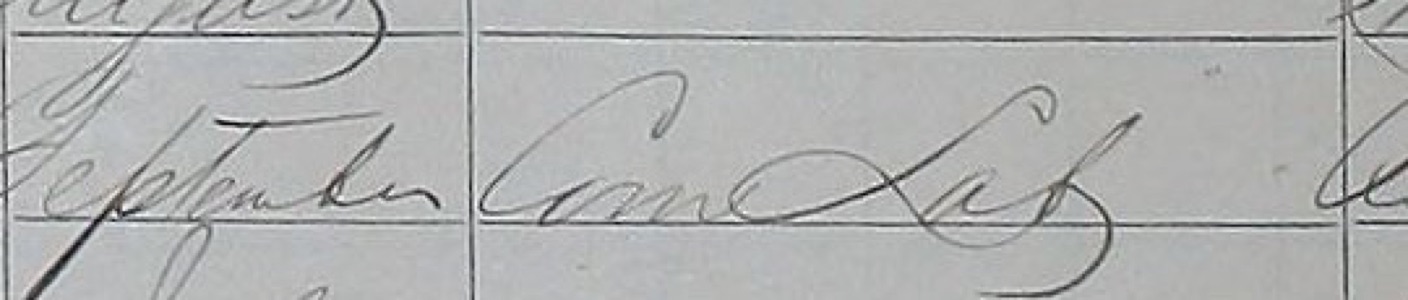 Census occupation entry Com Lab next to the month September
