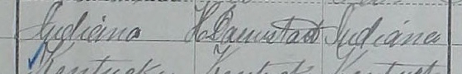 Census row: Indiana, H Darmstadt, Indiana