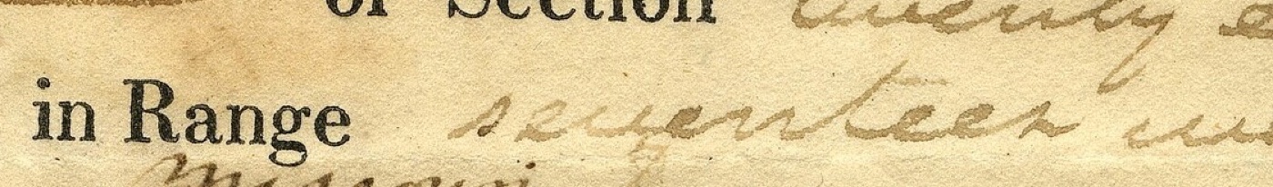 Printed words in Range followed by handwritten words