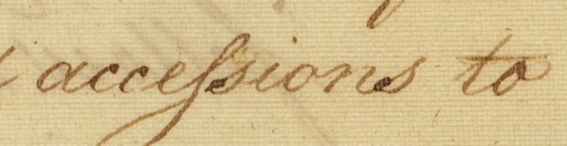 Handwritten words accessions to