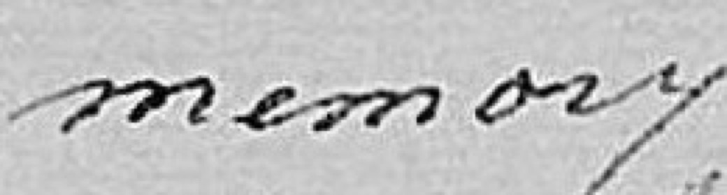 Handwritten word memory from an 1812 North Carolina will