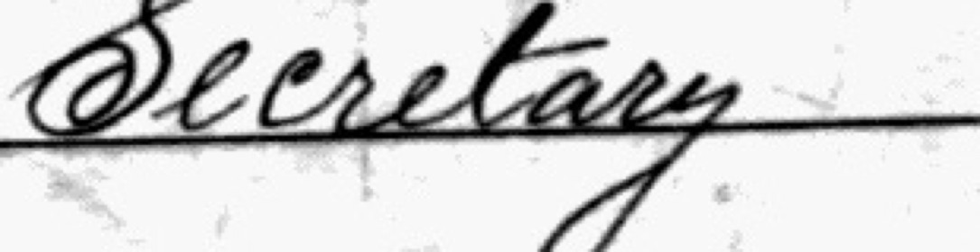 Census occupation Secretary written in an 1860 copybook hand