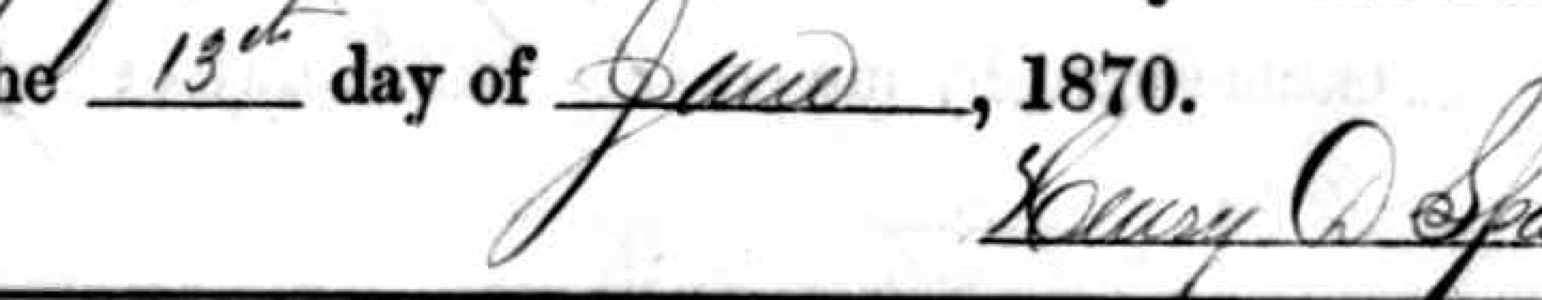 Printed census heading with a handwritten day and month, 1870