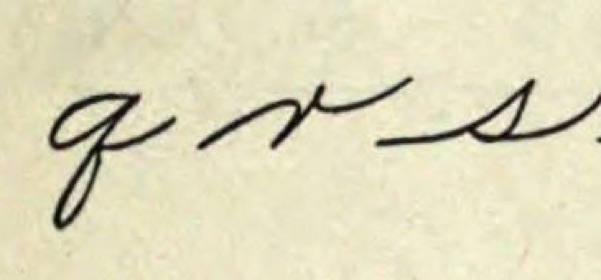 Palmer method model small letters q, r and s