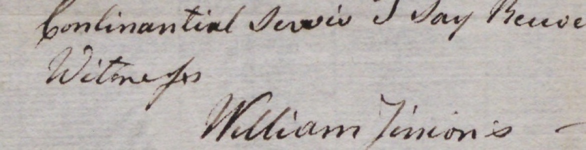 Witness William Jinions signature below a line of text