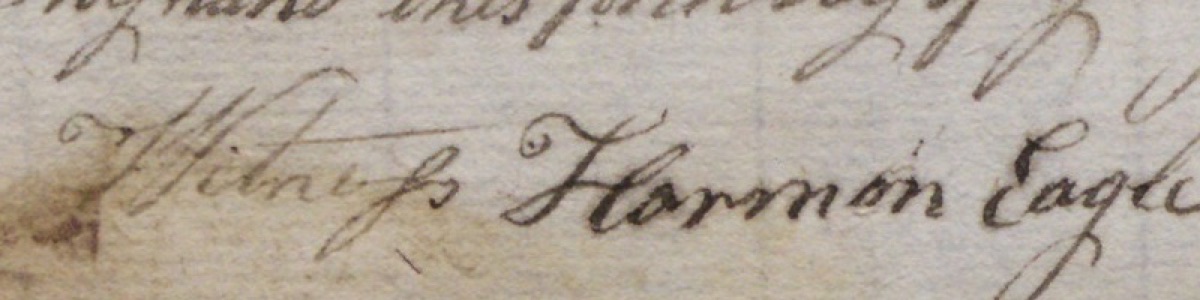 Witness line Harmon Eagle, written in the clerk's hand