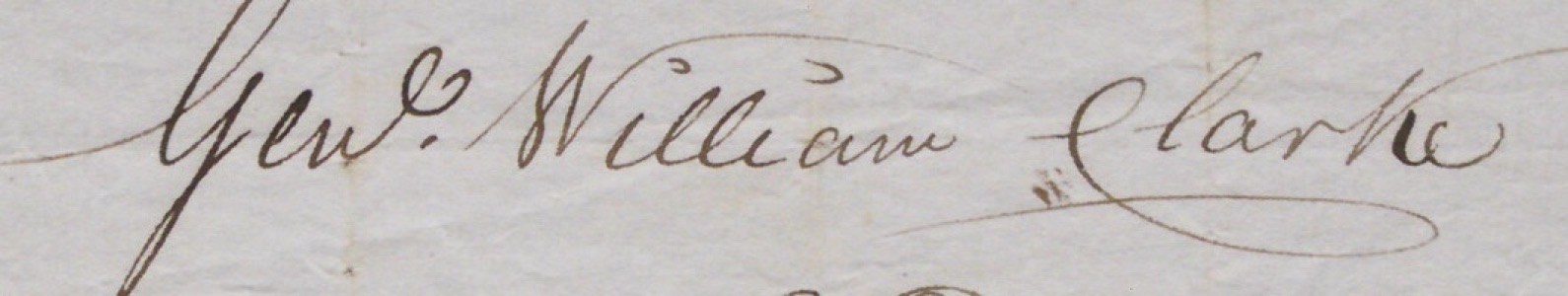 Handwritten heading Genl William Clarke with large flourishes